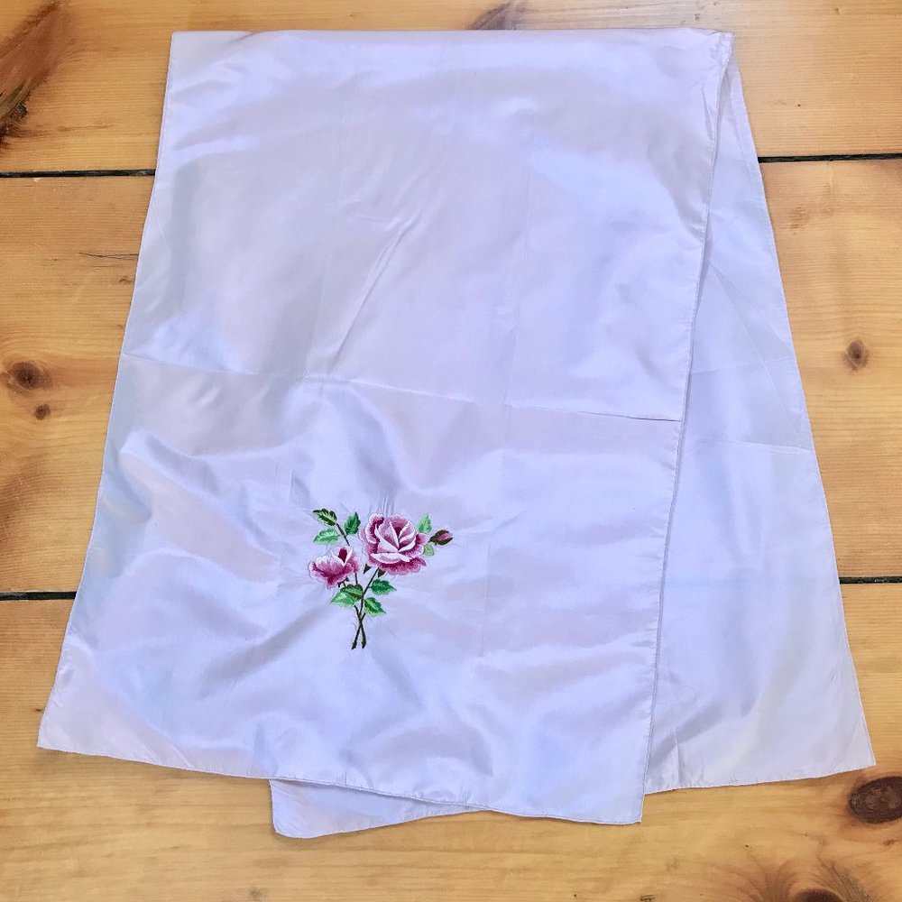 1950's Pink Silk Dupioni Taffeta Scarf